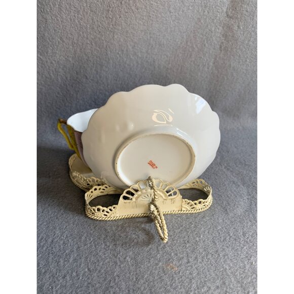 Pink and Yellow with Gold Accents Tea Cut and Saucer set Japan - Picture 4 of 11